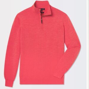 Fairway & Greene | Baruffa Merino Quarter Zip Windsweater in Coral Heather | L